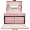 Beautylushh 6400 kufríková šperkovnica so zrkadlom na kľúč ružová Beautylushh 6400 kufríková šperkovnica so zrkadlom na kľúč ružová
