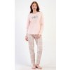 Dámské pyžamo dlouhé Coffee - světle lososová - L Dámské pyžamo dlouhé Coffee - světle lososová - L