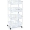 Kinekus Regál plastový 4-poschodový 40x29x85CM biely na kolieskach Kinekus Regál plastový 4-poschodový 40x29x85CM biely na kolieskach