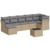 VidaXL 8-dielna súprava záhradného nábytku s poduškami, béžová, polyratan VidaXL 8-dielna súprava záhradného nábytku s poduškami, béžová, polyratan
