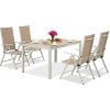 Garden Point Záhradná súprava Verona z hliníkového polywoodu pre 4 osoby béžová