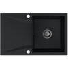 Sink Quality Obsidian, kuchynský granitový drez 790x500x210 mm + čierny sifón, čierna, SKQ-OBS.C.1KDO.XB Sink Quality Obsidian, kuchynský granitový drez 790x500x210 mm + čierny sifón, čierna, SKQ-OBS.C.1KDO.XB