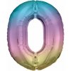 Amscan Foliová číslice Duhová 0 86 cm Amscan Foliová číslice Duhová 0 86 cm