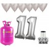 HeliumKing Hélium párty set na 11. narodeniny so striebornými balónmi HeliumKing Hélium párty set na 11. narodeniny so striebornými balónmi
