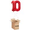 HeliumKing Balónový box - Narodeninové číslo 10 červený 86 cm HeliumKing Balónový box - Narodeninové číslo 10 červený 86 cm