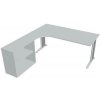 Hobis Pracovný stôl Flex, ergo, pravý, 180x75,5x200,0 (40x80) cm, sivá/kov Hobis Pracovný stôl Flex, ergo, pravý, 180x75,5x200,0 (40x80) cm, sivá/kov