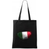 Talianska vlajka ohryzaná - Taška bavlnená - 42 x 38 cm ( Čierna ) Talianska vlajka ohryzaná - Taška bavlnená - 42 x 38 cm ( Čierna )