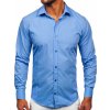 Modrá pánska elegantná košeľa s dlhým rukávom BOLF 1703 Modrá pánska elegantná košeľa s dlhým rukávom BOLF 1703