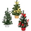 DOMMIO Vánoční stromek zdobený - mix barev, 25 cm, 3 ks