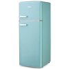 Retro lednice s mrazákem nahoře - tyrkysová - DOMO DO91705R, Objem chladničky: 162 l *, Objem mrazáku: 44 l *, Třída: D Retro lednice s mrazákem nahoře - tyrkysová - DOMO DO91705R, Objem chladničky: 162 l *, Objem mrazáku: 44 l *, Třída: D