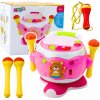 LEAN TOYS Detský bubnový hudobný interaktívny svetelný zvuk ružový LEAN TOYS Detský bubnový hudobný interaktívny svetelný zvuk ružový
