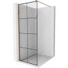 Mexen Kioto, sprchová zástena Walk-In 80 x 200 cm, 8mm číre sklo čierny vzor, medený matný profil, 800-080-101-65-77 Mexen Kioto, sprchová zástena Walk-In 80 x 200 cm, 8mm číre sklo čierny vzor, medený matný profil, 800-080-101-65-77