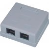 EuroLan UTP zásuvka pre sadrokartón, 2x RJ45, biela, svorkovnica Cat.5e EuroLan UTP zásuvka pre sadrokartón, 2x RJ45, biela, svorkovnica Cat.5e