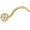 Šperky eshop - Zahnutý piercing do nosa zo žltého 14K zlata so zirkónmi S5GG271.02 Šperky eshop - Zahnutý piercing do nosa zo žltého 14K zlata so zirkónmi S5GG271.02