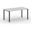 Rokovací kancelársky stôl PRIMO INFINITY, 160x80 cm, čierna podnož, biela Rokovací kancelársky stôl PRIMO INFINITY, 160x80 cm, čierna podnož, biela