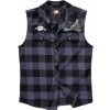 Brandit košeľa Ozzy checkshirt sleeveless čierno-šedá