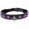 Master Series Royal Vixen Leather Collar with Rhinestones Purple Master Series Royal Vixen Leather Collar with Rhinestones Purple
