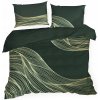 Posteľné obliečky 180x200 cm bavlnené, makosatén farba tmavozelená, zlatá s fantazijným vzorom Premium Posteľné obliečky 180x200 cm bavlnené, makosatén farba tmavozelená, zlatá s fantazijným vzorom Premium