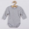 Dojčenské bavlnené body s dlhým rukávom New Baby Pastel sivé
