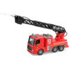Hasičské auto s žebříkem stříkající vodu, světelné efekty 30 cm Hasičské auto s žebříkem stříkající vodu, světelné efekty 30 cm