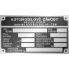 Škoda závod Mladá Boleslav výrobný štítok Škoda závod Mladá Boleslav výrobný štítok