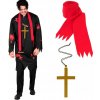 Kostým Zombie Kňaz: Tunika, Šál, Kríž - Karnevalový Kostým, Veľkosť XXL Kostým Zombie Kňaz: Tunika, Šál, Kríž - Karnevalový Kostým, Veľkosť XXL