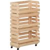 Vozík na zeleninu 37 x 30 x 80 cm masivní borové dřevo Hnědá 327325 Vozík na zeleninu 37 x 30 x 80 cm masivní borové dřevo Hnědá 327325