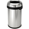 Odpadkový kôš Simplehuman do komerčných priestorov - 80 l, guľatý, otvorený, matná nerez oceľ Odpadkový kôš Simplehuman do komerčných priestorov - 80 l, guľatý, otvorený, matná nerez oceľ