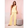 Kesi 58060 bez rukávov so širokými nohavicami a ozdobnými gombíkmi žltý Kesi 58060 bez rukávov so širokými nohavicami a ozdobnými gombíkmi žltý