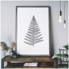 Biely minimalistický plagát s motívom paprade, P234 A3 Biely minimalistický plagát s motívom paprade, P234 A3