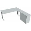 Hobis Pracovný stôl Flex, ergo, ľavý, 180x75,5x200,0 (80x40) cm, sivá/kov Hobis Pracovný stôl Flex, ergo, ľavý, 180x75,5x200,0 (80x40) cm, sivá/kov