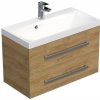 Kúpeľňová skrinka s chrómovými úchytmi a umývadlom SAT Cube Way 80x53x40 cm dub Hickory mat CUBE280ZDH Kúpeľňová skrinka s chrómovými úchytmi a umývadlom SAT Cube Way 80x53x40 cm dub Hickory mat CUBE280ZDH