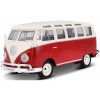 Maisto Volkswagen Van Samba bílo červená 1:25