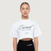 GymBeam Dámske cropped tričko Earned White L GymBeam Dámske cropped tričko Earned White L