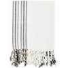 MADAM STOLTZ Bavlnený uterák so strapcami Off White 100 × 180 cm MADAM STOLTZ Bavlnený uterák so strapcami Off White 100 × 180 cm