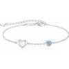 Glory strieborný náramok Happy s perleťovým srdiečkom a svetlomodrým zirkónom S1146