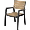 Keter DECO CORALE kreslo s lakťovými opierkami Teak/grafit Keter DECO CORALE kreslo s lakťovými opierkami Teak/grafit