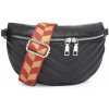 Miss Lulu dámska dizajnová crossbody ľadvinka s odnímateľným popruhom - čierna Miss Lulu dámska dizajnová crossbody ľadvinka s odnímateľným popruhom - čierna