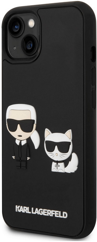 Púzdro Karl Lagerfeld and Choupette 3D Apple iPhone 14 Plus čierne