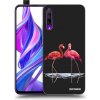 Picasee silikónový čierny obal pre Honor 9X Pro - Flamingos pár Picasee silikónový čierny obal pre Honor 9X Pro - Flamingos pár