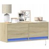 VidaXL Nástenná skrinka pod TV s LED, dub sonoma, 100x31x35 cm VidaXL Nástenná skrinka pod TV s LED, dub sonoma, 100x31x35 cm