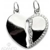 Adanito SLP138A Strieborný prívesok pre dvoch srdce
