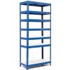 Policový regál Trestles RH 2200x900x400, nosnosť 1750 kg, 7 políc Farba: modrá, Typ police: biela HDF 5 mm Policový regál Trestles RH 2200x900x400, nosnosť 1750 kg, 7 políc Farba: modrá, Typ police: biela HDF 5 mm
