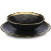 HowHomely Keramická súprava tanierov Lissa Black Gold 2ks HowHomely Keramická súprava tanierov Lissa Black Gold 2ks