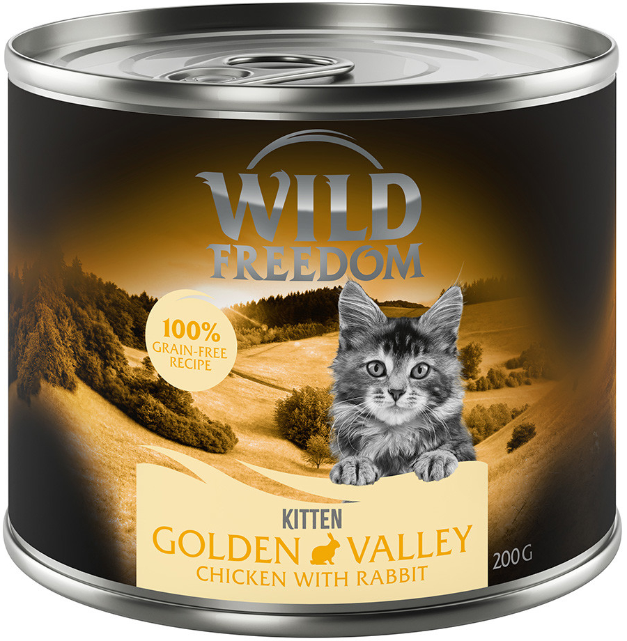 Wild Freedom Kitten Golden Valley králik a kuracie 6 x 200 g