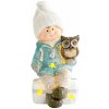 Postavička MagicHome Vianoce, Chlapček sediac na taburetke so sovičkou, 1 LED, polyresin, 10,5x10,5x19,5 cm Postavička MagicHome Vianoce, Chlapček sediac na taburetke so sovičkou, 1 LED, polyresin, 10,5x10,5x19,5 cm