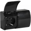 Dvojzásuvka na povrch s uzemnením, s klapkou VIPLAST KOALA BLACK IP44 162-05 Dvojzásuvka na povrch s uzemnením, s klapkou VIPLAST KOALA BLACK IP44 162-05