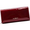 Pierre Cardin lakovaná kožená peňaženka s mincovníkom na zips tmavo červená