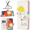 Peňaženkové kožené puzdro DRAWING na Samsung Galaxy A13 - Umbrella Elephant Peňaženkové kožené puzdro DRAWING na Samsung Galaxy A13 - Umbrella Elephant