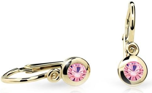 Cutie Náušnice zlaté Jewellery C1537Z Pink